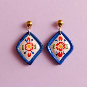 Arete Rombo Azul